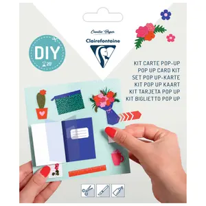 Creative activities 1 card + 1 envelope + cut-out elements + 1 instruction leaflet, encouragement Clairefontaine Pop-up image-0
