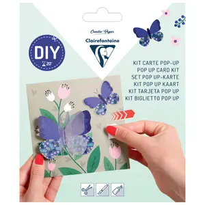 Creative activities 1 card + 1 envelope + cut-out elements + 1 explanatory leaflet, thank-you notes Clairefontaine Pop-up image-0