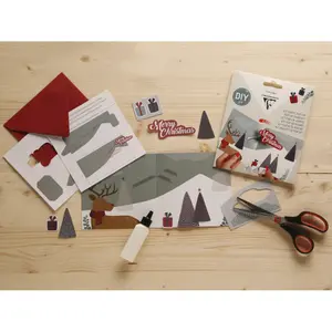 Creative activities 1 card + 1 envelope + cut-out elements + 1 explanatory leaflet, Christmas reindeer Clairefontaine Pop-up image-1