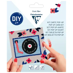 Creative activities 1 card + 1 envelope + cut-out elements + 1 explanatory leaflet, saintvalentin Clairefontaine Pop-up image-0