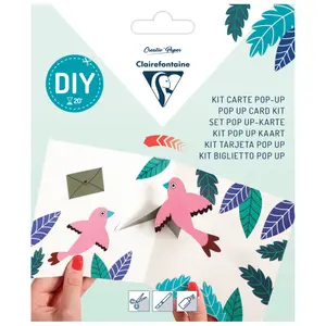 Creative activities 1 card + 1 envelope + cut-out elements + 1 explanatory leaflet, congratulations Clairefontaine Pop-up image-0