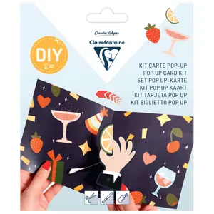 Creative activities 1 card + 1 envelope + cut-out elements + 1 instruction leaflet Clairefontaine Pop-up Ready For The Party image-0