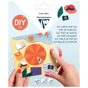 Creative activities 1 card + 1 envelope + cut-out elements + 1 explanatory leaflet, sunny vacations Clairefontaine Pop-up image-0