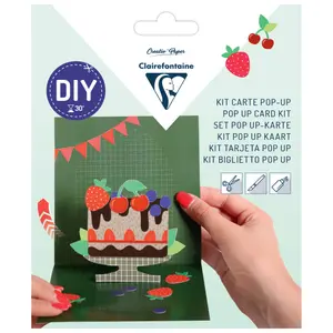 Creative activities 1 card + 1 envelope + cut-out elements + 1 explanatory leaflet, happy birthday Clairefontaine Pop-up image-0