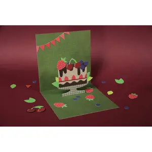 Creative activities 1 card + 1 envelope + cut-out elements + 1 explanatory leaflet, happy birthday Clairefontaine Pop-up image-2
