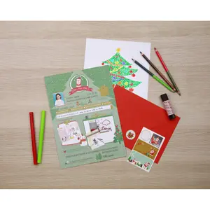 Creative activities for letter to santa claus correspondence of 6 printed a4 sheets + 6 c5 envelopes + 3 sticker sheets Clairefontaine Pollen image-0