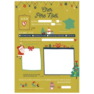 Creative activities for letter to santa claus correspondence of 6 printed a4 sheets + 6 c5 envelopes + 3 sticker sheets Clairefontaine Pollen image-5