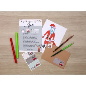 Creative activities for letter to santa claus correspondence of 6 lined sheets a5 + 6 envelopes c5 + 3 sticker sheets Clairefontaine Pollen image-1