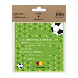 Carte invitation d'anniversaire 8 cartes simples + 8 enveloppes, football enfant Clairefontaine Pollen image-5