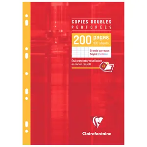 Perforierte Doppelkopien Seyès mit 200 Seiten Clairefontaine image-0