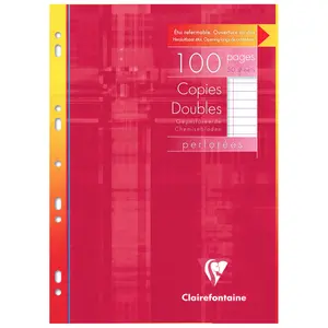 Geperforeerde dubbele exemplaren gelijnd + marge 100 pagina's Clairefontaine image-0