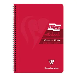 Cuaderno rayado microperforado extraíble de 180 páginas con margen, encuadernación completa a4 Clairefontaine Europa Glossy image-0