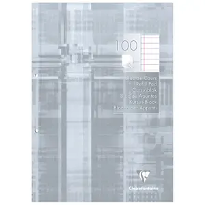 Feuille encollé grand côté A4 200 pages détachables perforées 2 trous ligné avec marge Clairefontaine image-0