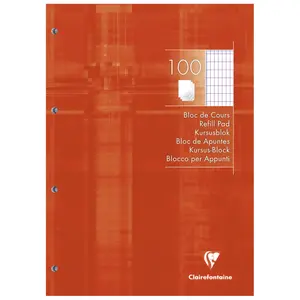Foglio largo incollato a4 200 pagine staccabili perforate 4 fori quadrate Clairefontaine image-0