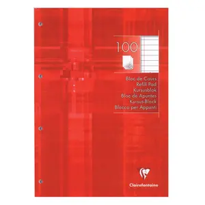 Foglio largo incollato a4 200 pagine staccabili perforate a 4 fori con margine Clairefontaine image-0