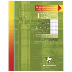 Double notebook in slipcase, 100 unperforated small-square pages with margin Clairefontaine image-0