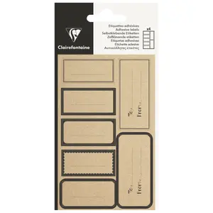 Rechthoekige kraft lijmstickers Clairefontaine (x28) image-0
