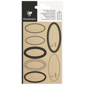 Etiquettes kraft adhésives oval Clairefontaine (x28) image-0