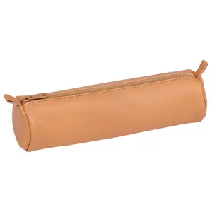 Round pencil case in natural leather Clairefontaine image-0