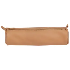 Round pencil case in natural leather Clairefontaine image-1
