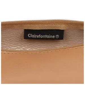 Round pencil case in natural leather Clairefontaine image-4