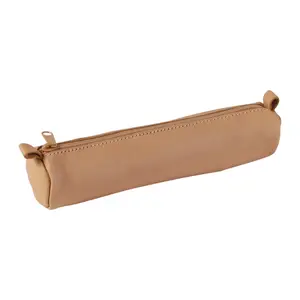 Trousse petite ronde en cuir naturel Clairefontaine image-0