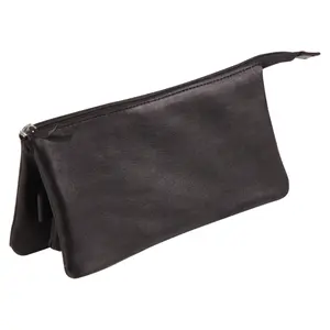 Trousse plate 3 compartiments en cuir Clairefontaine image-0