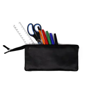 Trousse plate 3 compartiments en cuir Clairefontaine image-2