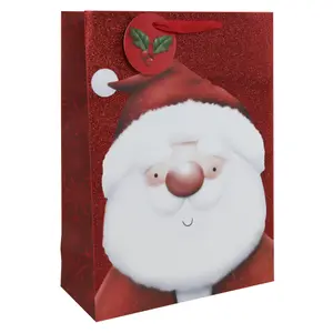 Glitterende kerstman cadeauzak Clairefontaine image-0