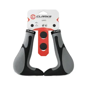 Puños de bicicleta ergonómicos de caucho y aluminio con clip Clarks Cycle Systems image-1