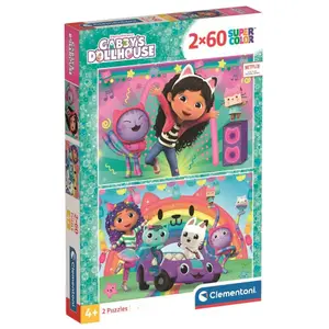 2x60-piece puzzle Clementoni Gabbys Doll House (x2)