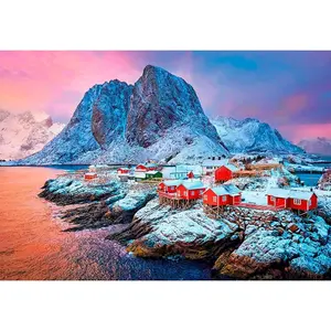 500-piece hamnoy village puzzle collection Clementoni image-0