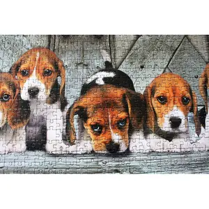 1000-piece panorama puzzle beagles dogs Clementoni image-2