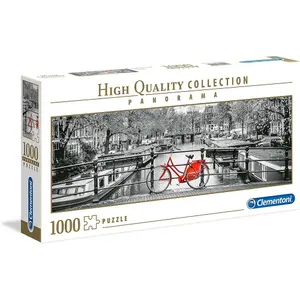 1000-piece panorama amsterdam bicycle puzzle Clementoni image-0
