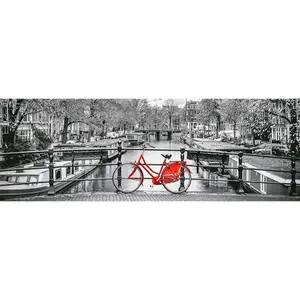 1000-piece panorama amsterdam bicycle puzzle Clementoni image-1