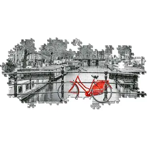 1000-piece panorama amsterdam bicycle puzzle Clementoni image-2