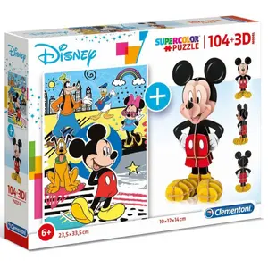 Puzzle of 104 pieces 3d model Clementoni Mickey Mouse image-0
