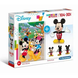 Puzzle of 104 pieces 3d model Clementoni Mickey Mouse image-3