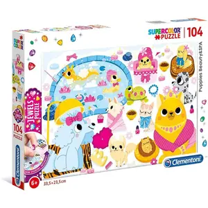 Puzzle of 104 pieces with puppy jewels Clementoni image-0