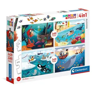 Multipuzzle 2 x 20 + 2 x 60 pieces Clementoni Mundo Marino image-0