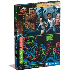 Puzzle of 104 neon pieces Clementoni Jurassic World image-0