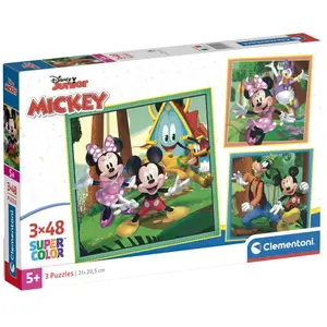 Puzzle da 48 pezzi Clementoni Disney Mickey (x3) image-0