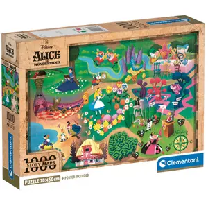 1000-piece puzzle Clementoni Disney Alice In Wonderland Map image-0