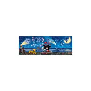 1000-piece puzzle Clementoni Disney Panorama Mickey & Minnie image-2
