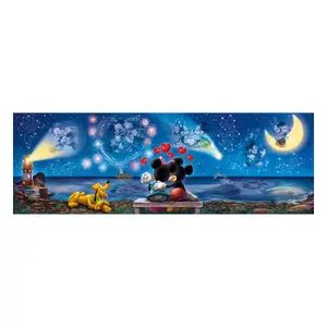 1000-piece puzzle Clementoni Disney Panorama Mickey & Minnie image-3