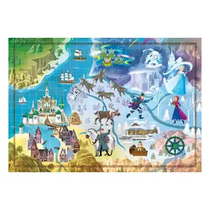 1000-piece puzzle - The Snow Queen Clementoni Disney Story Maps image-0