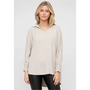 Camisa de decote em V em viscose para mulher Cloud5ive Vokuhila image-0