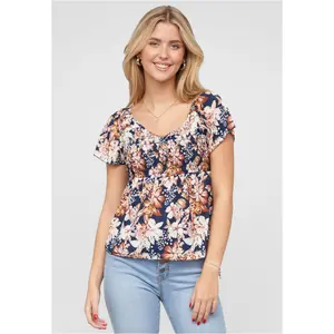 Camisa com estampado floral para mulher Cloud5ive Peplum Schößchen image-0