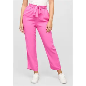 High-waisted viscose trousers with 2 pockets for women Cloud5ive image-0