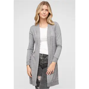Cardigan long 2 poches laterales femme Cloud5ive image-0